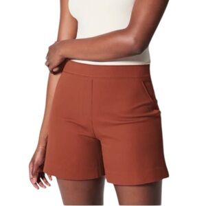 SPANX On The Go Polished 6" Bronze Glow Stretch High Rise Shorts Women’s Small